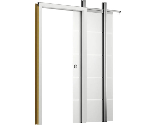 Schiebetürsystem mit weißem Türblatt