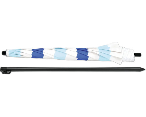 Geschlossener Sonnenschirm mit Tragetasche