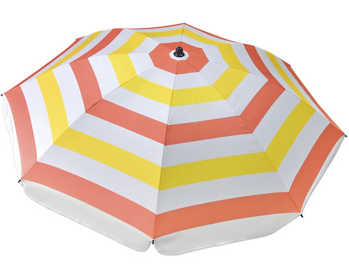 Gestrandeter Sonnenschirm mit Streifenmuster