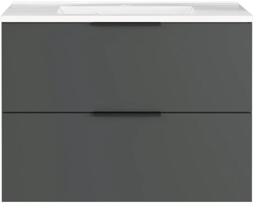 Waschtischunterschrank mit zwei Schubladen und Aufsatzwaschbecken