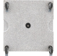 Quadratische Pflasterplatte mit Rollen und mittigem Abfluss