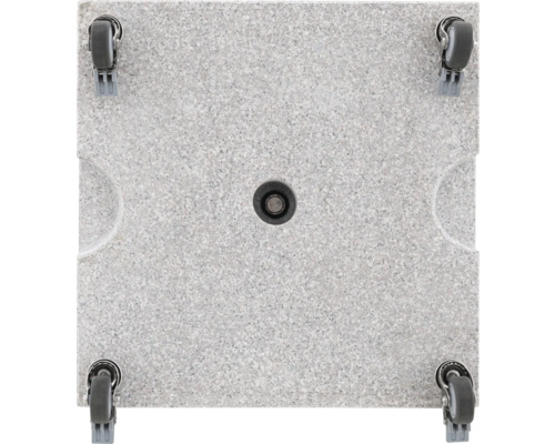 Quadratische Pflasterplatte mit Rollen und mittigem Abfluss