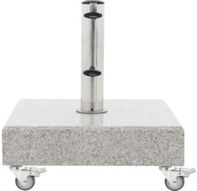 Sonnenschirmständer aus Granit mit Rollen