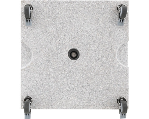 Quadratischer Sonnenschirmständer mit Rollen