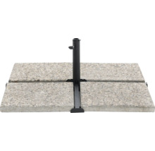 Schirmständer mit vier Steinplatten und Halterung