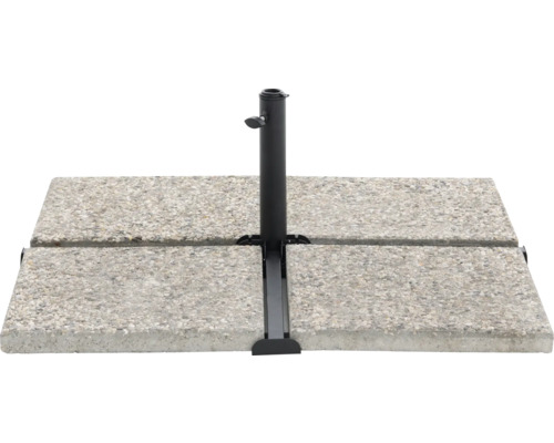 Schirmständer mit vier Steinplatten und Halterung