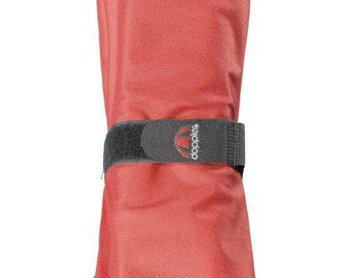 Doppler Logo auf Regenschirmhülle mit Klettband