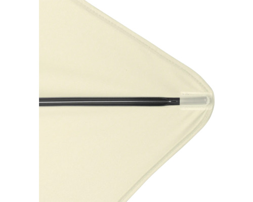 Detailansicht eines Sonnenschirms mit schwarzem Gestell