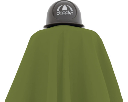 Doppler Logo Regenschirm mit grüner Hülle