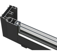 Detailansicht eines Fensterprofils mit Mehrfachverglasung