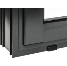 Detailansicht eines grauen Fensters