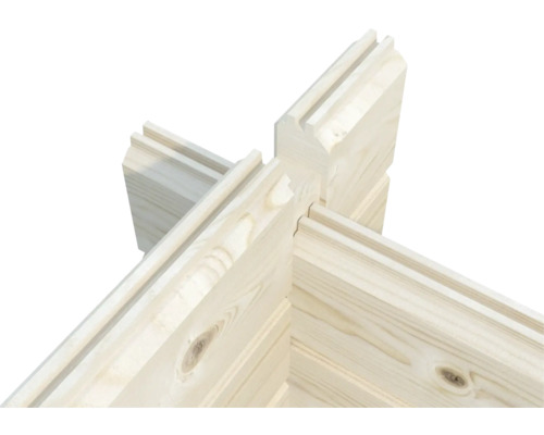 Detailansicht Eckverbindung von Blockbohlen