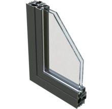 Fensterprofil aus Aluminium mit Doppelverglasung