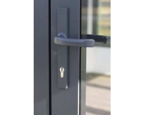 Tür mit Türgriff und Yale-Schloss