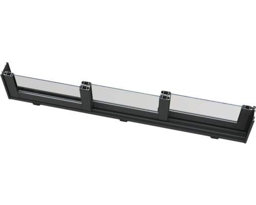 Ansicht eines Glasgeländers mit Aluminiumprofil