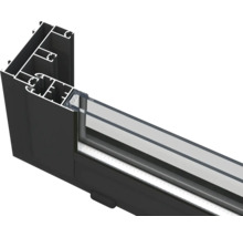 Fensterprofil aus Aluminium mit Glas