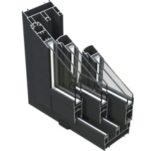 Schnittansicht eines Fensters mit Dreifachverglasung