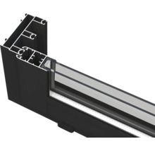Schnittansicht eines Aluminiumfensterrahmens mit Doppelverglasung