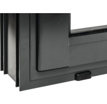 Detailansicht eines grauen Fensters