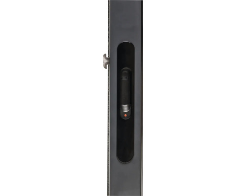 Schiebetürgriff mit rotem Punkt zur Anzeige des Verriegelungszustands