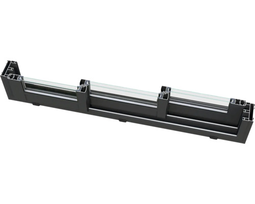 Querschnitt eines Aluminium-Fensterrahmens mit Glas