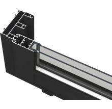 Detailansicht eines Aluminiumfensterprofils im Querschnitt