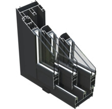 Querschnitt eines Fensters mit Dreifachverglasung