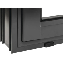 Detailansicht eines grauen Fensters