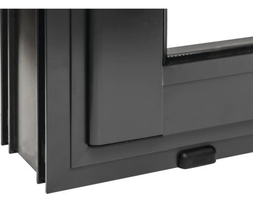 Detailansicht eines grauen Fensters