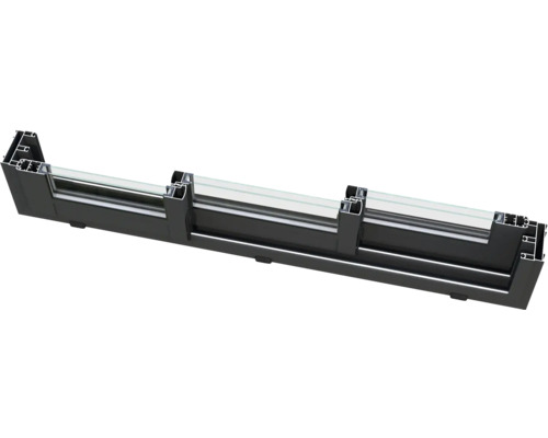 Fensterrahmenprofil aus Aluminium und Glas