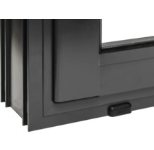 Detailansicht eines Fensters mit Rahmen