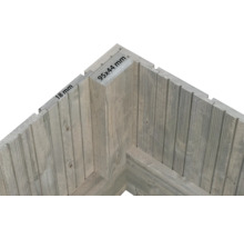 Detailansicht Nut- und Federbretter aus Holz, 95x44 Millimeter und 18 Millimeter dick