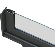 Detailansicht eines Aluminiumfensterprofils mit Glas