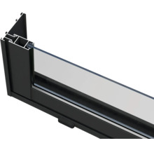 Querschnitt eines Fensters mit Aluminiumrahmen