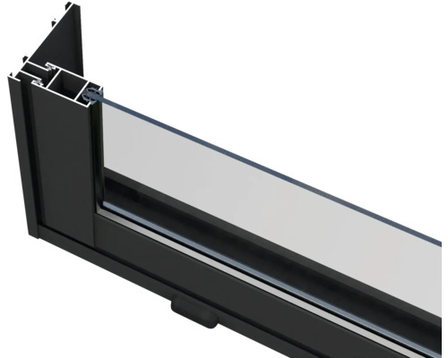 Fensterprofil aus Aluminium mit Glas