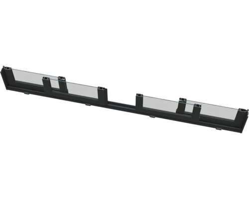 Lange Glasbalustrade mit Aluminiumrahmen