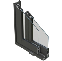 Schnittbild eines Fensters mit Rahmen und Doppelverglasung