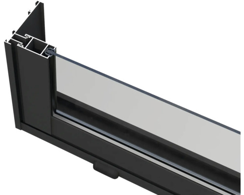 Fensterprofil aus Aluminium und Glas