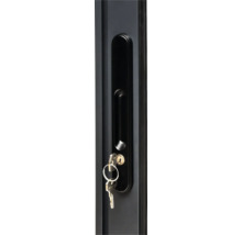 Schwarzer Fenstergriff mit Schlüssel