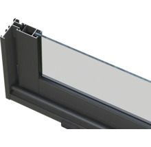 Schnittansicht eines Fensters mit Rahmen und Glas