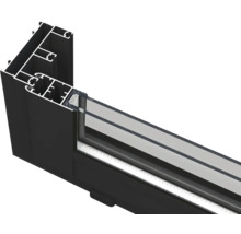 Fensterprofil aus Aluminium im Querschnitt