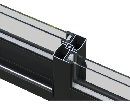 Detailansicht eines Fensterrahmens mit Glas