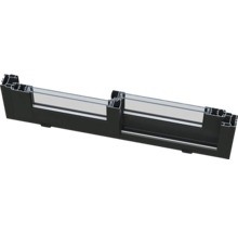 Querschnitt eines Aluminium-Schiebefensters mit Doppelverglasung