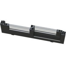 Querschnitt eines Aluminium-Schiebefensters mit Glasfüllung