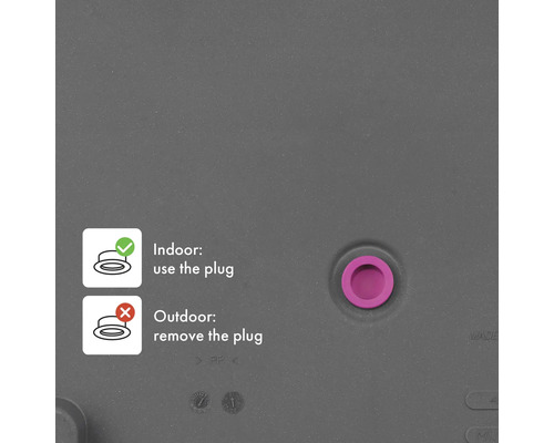 Hinweise zur Verwendung des Stopfens für den Innen- und Außenbereich