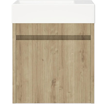 Waschtischunterschrank mit Holzdekor und einem Waschbecken