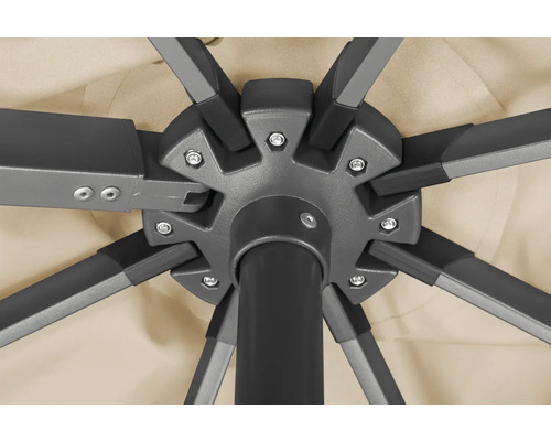 Detailaufnahme der Konstruktion eines Sonnenschirms