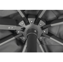 Detailaufnahme der Mechanik eines Sonnenschirms