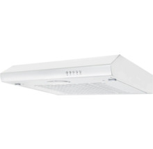 Weiße Dunstabzugshaube mit Bedienknöpfen