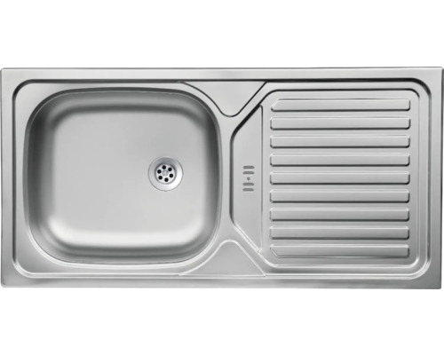 Spüle aus Edelstahl mit Abtropffläche